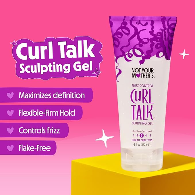 Not Your Mother's Curl Talk Frizz Control Sculpting Gel, Defining Cream, and Refreshing Curl Foam (3-Pack) - 6 and 8 fl oz - Formulated with Rice Curl Complex - For All Curly Hair Types