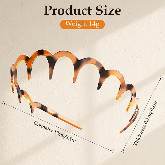 5Pcs U Shape Fashion Tooth Hair Comb Headband, High Cranium Head Bands for Women's Hair, Wavy Teeth Hairs Hoop, Vintage High Cranium Hairband for Women (5Pcs Mix, One Size)
