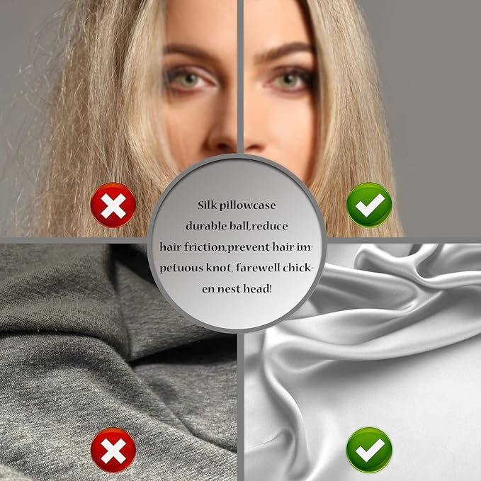 Silk Pillowcase for Hair and Skin,Soft,Breathable and Sliky 100% Queen Silk Pillow Case Set of 2,Both Sides Natural Mulberry Silk Pillowcases with Hidden Zipper(Queen Size 20"X 30",2pcs)