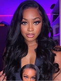 Julia Hair Body Wave Glueless 13x4 Lace Front Wigs Human Hair 12A Pre Cut Lace Frontal Wig Pre Bleached Bye Bye Knots Pre Everything Put on and Go 180% Density Fast Wear Wigs Natural Color 20 Inch