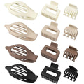 3 Styles 12PCS Hair Clips for Women Small Medium Big Claw Clips for Thin Thick Hair 4.6'' Flat Hair Claws 2'' Rectangle |Small Double Row Hair Claw Clips Combination Hair Accessories for Women