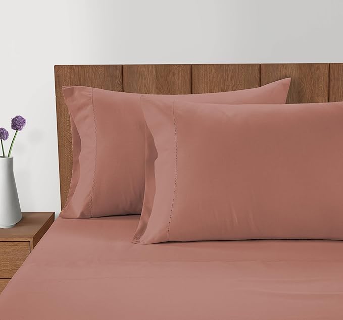 Lane Linen 100% Organic Cotton King Size Pillow Cases Set of 2 (20''x36'') Blue Pillow Cases King Size Organic Cotton Pillowcases King Size Pillow Case Set King Pillow Cases Set of 2 - Rose Dawn