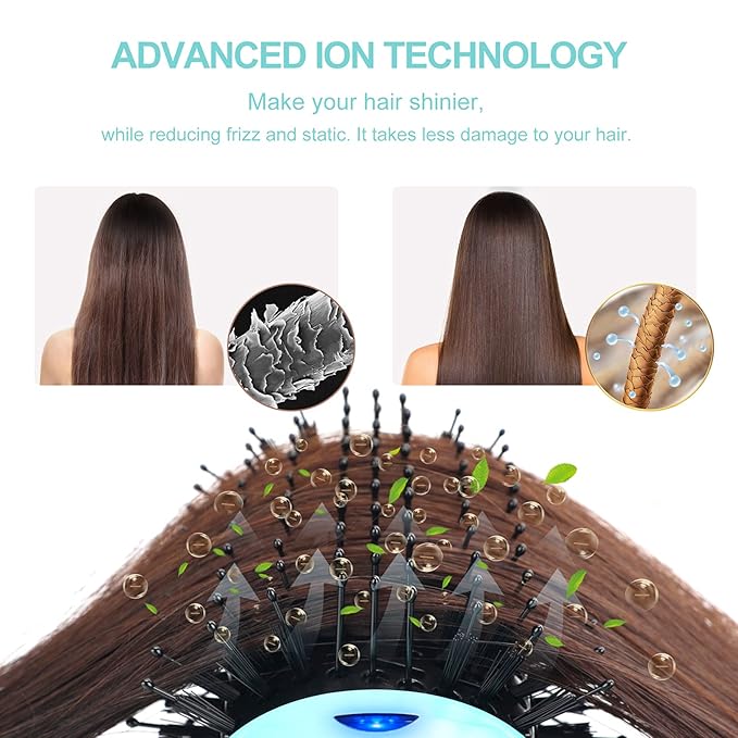 Hot Air Brush, Aima Beauty Professional One Step Hair Dryer & Volumizer 4 in 1 Upgrade Anti-Scald Negative Ionic Technology for All Hair Types, Light Green
