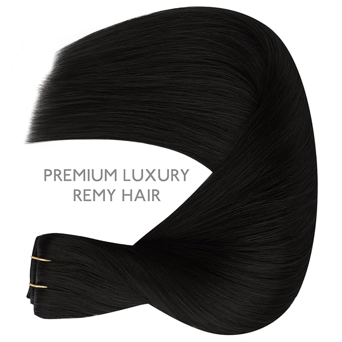 WENNALIFE Invisi Edge Clip in Hair Extensions Real Human Hair, 16 Inch 130g 7pcs Jet Black Seamless Clip in Extensions Remy Hair Clip Ins Invisible PU Skin Weft Straight Extensiones De Cabello Hmano