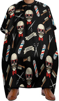 Salon Haircut Capes Cool Funny Skull Tools Vintage Barber Shop Hair Dress Apron Cloak, Adjustable Hairdresser Apron for Hairstylists, Easy Clean
