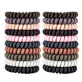 79STYLE 30Pcs Spiral No-Crease Matte Phone Cord Ponytail Holders and Plastic Coil Scrunchies (10 Colors - Large Size)