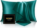 INFIIXSO Mulberry Silk Pillow Cases King Size Set of 2, Silk Pillowcase with Hidden Zipper 20"x36", Extraordinary Smooth and Soft Pillow Case for Hair and Skin(Teal, 2 Pack)