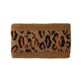 Women Leopard Knit Headband,Warm Sports Headscarf,Soft Stretchy Wide Hair Band,Fashion Accessories for Daily Wear