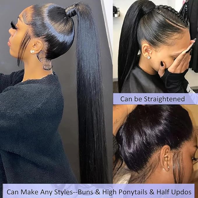 sdamey Straight 360 Lace Front Wigs Human Hair 360 Full Lace Frontal Wigs Human Hair Pre Plucked with Baby Hair Brazilian Virgin Hair Straight Wigs 360 HD Lace Front Wigs 250density(20 Inch)