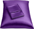 BLISSFORD Purple Satin Pillowcase with Zipper, for Hair and Skin Care, Feels Soft and Cool Like a Silk Pillowcase, Satin Pillow Cases 2 Pack, Slik Pillow Cover, Grape/Purple, Queen Size - Set of 2