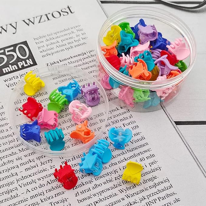 50 PCS Mini Hair Claw Clips， Bangs Strong Grip Multifunction Clamp Clips. (Matte Colors)