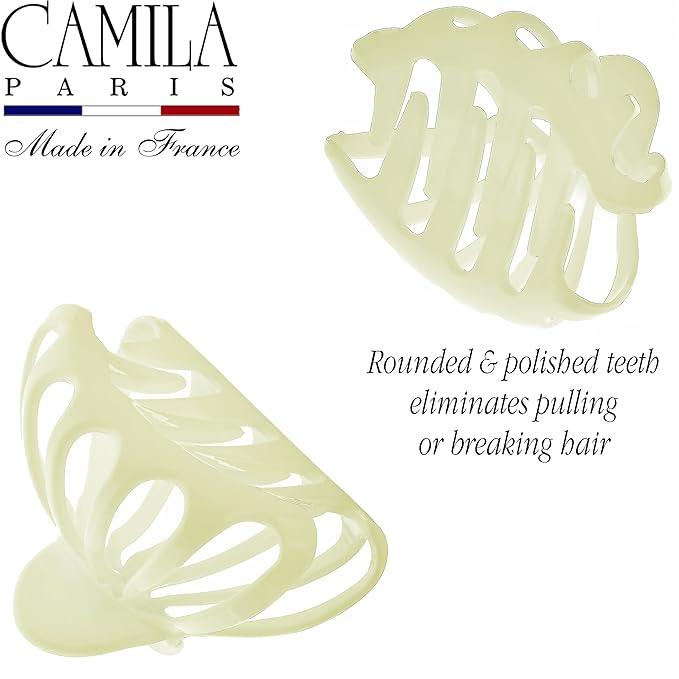 Camila Paris CP3634 French Octopus Hair Clip, Large Hair Clips for Thick Hair, Big Hair Claw Clip for Long Hair, Durable Girls Hair Clips for Women for Wavy Hair, Strong No-Slip Grip. Made in France