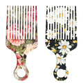 2 Pcs Afro Pick Comb for Natural Curly Hair,Portable Styling Hair Pick for Travel,Anti-Static,Cute Afro Comb for Women Men and Girls (Pink-T7)