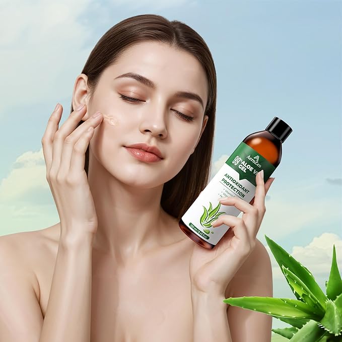 Aero Zen 99% Natural Aloe Vera Gel | Daily Hydration & After-Sun Relief | Lightweight Alcohol-Free Formula, Deeply and Quickly Soothes Skin, Suitable for Face/Body/Hair - 8.45 fl oz
