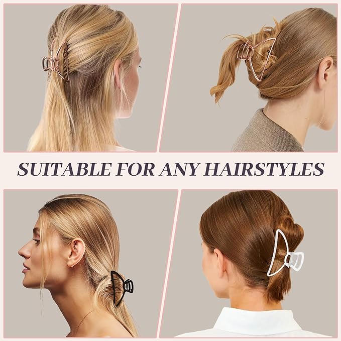 3PCS 3inch Metal Hair Clips,Metal Hair Claw Clips For Women,Hair Catch Barrette Jaw Clamp,Half Bun Hairpins for Everyday Use.(Set2)