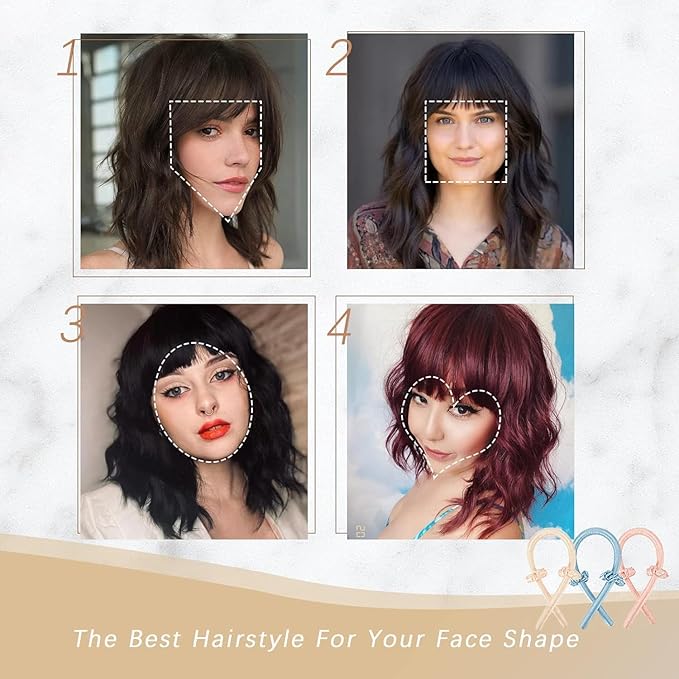 Nnzes Short Wavy Bob Wig with Bangs for Women Shoulder Length Curly Green Synthetic Heat-Resistant Fiber Hair for Daily & Party Use