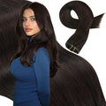 Moresoo Seamless Dark Brown Hair Extensions Clip ins for Thick Hair Invisible Clip in Hair Extensions Human Hair Dark Brown Pu Weft for Women Straight 150g/7pcs 22in