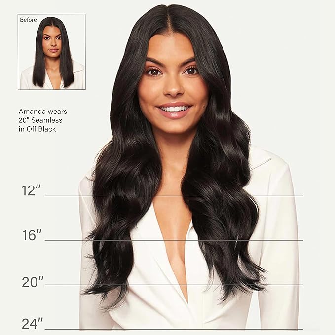 Luxy 100% Remy Human Hair – Halo Clip-In Hair Extensions –Natural Looking Volume & Length - One-Piece - Easy 5-Min Application 140 grams 16" Chocolate Brown Balayage