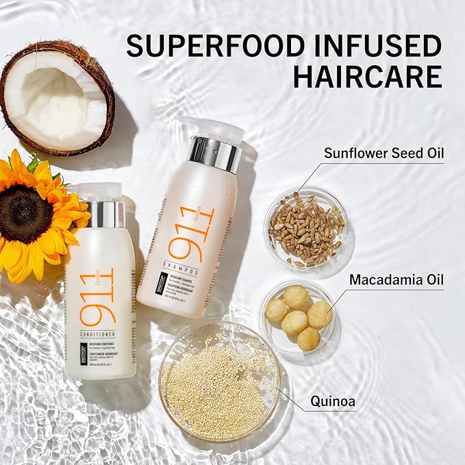 Biotop Professional 911 Quinoa Hair Conditioner - Hydrating Conditioner for Hair Health + Frizz Control - Repairing, pH Balancing & Nourishing Treatment for Dry Ends - (16.9 oz/500ml)