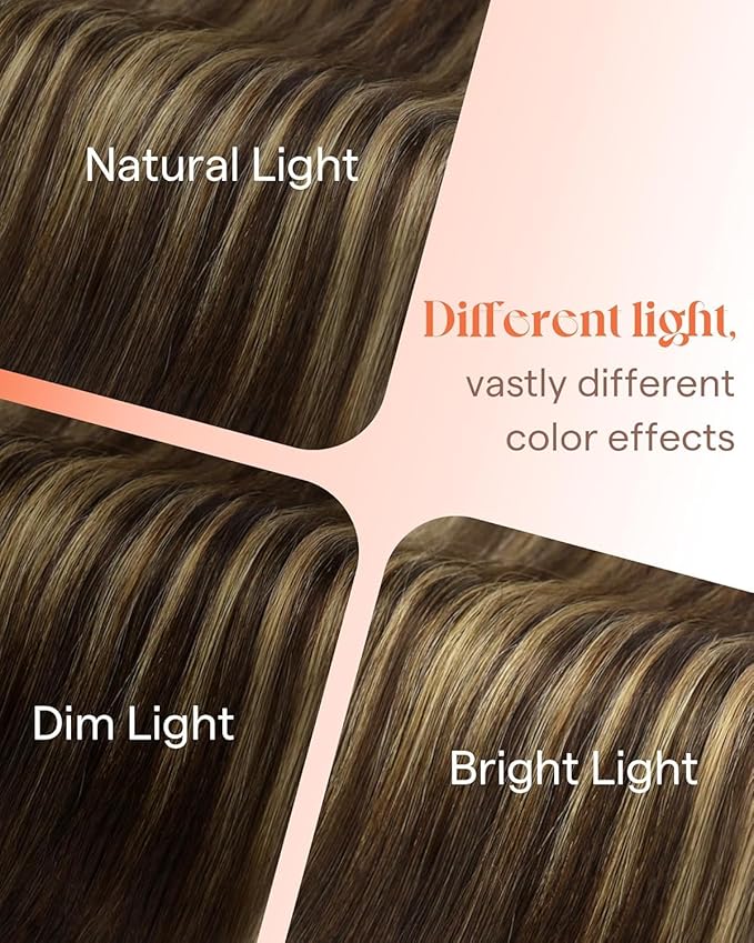 Sunny Hair Tape in Hair Extensions Real Human Hair Invisible Remy Hair Extensions Tape ins for Women Dark Brown Ombre Caramel Blonde Balayage 12 inch 20G