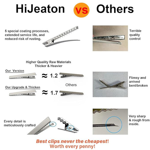 100Pcs Alligator Metal Hair Clips for Bow Making, Large Plain DIY Craft Clips Supplies (5.7cm/2.24)