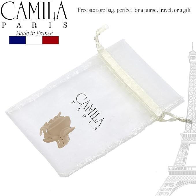 Camila Paris CP3555 French Hair Clip for Women, Small, Nude 1.5 Inch Girls Hair Claw Clips Jaw Fashion Durable Styling Hair Accessories for Women, Strong Hold No Slip Grip, Made in France
