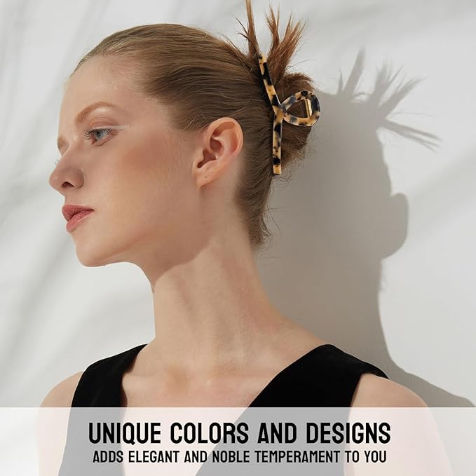 Large Claw Clips - Metal Hair Clips for Women - Gold Claw Clips for Thick Hair - Strong Hold Big Hair Claw Clips for Women Girls - Beige