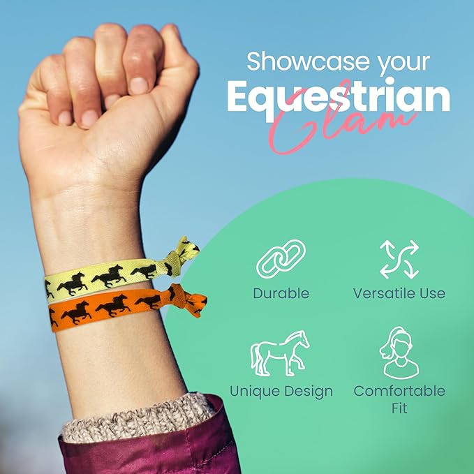 Multi Colored Horse Hair Accessories, Cowgirl Elastics Set, No Crease Hair Ties, Gift for Equestrian