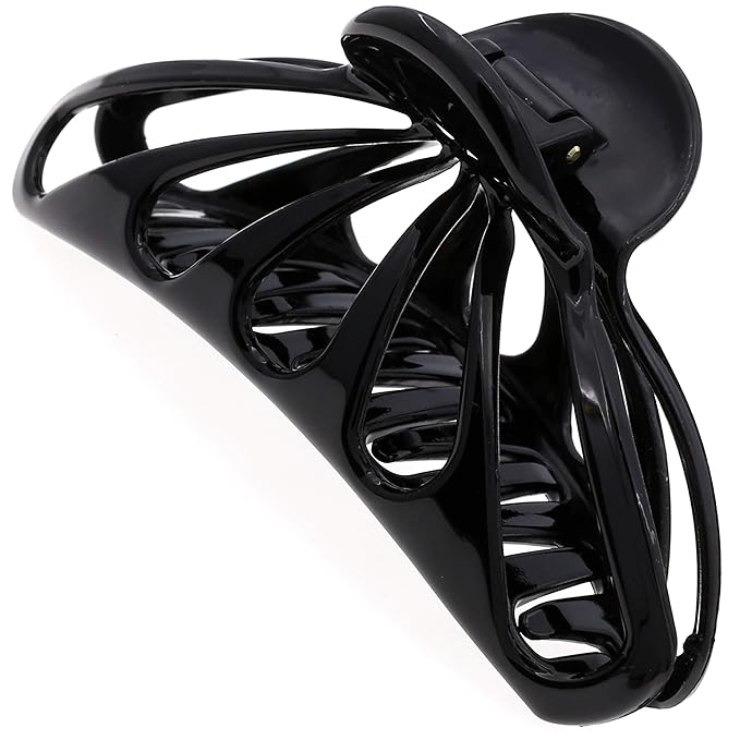 Camila Paris CP3053 French Hair Clip for Women Thick Hair for Long Curly Wavy Hair, Black, Girls Hair Claw Clips Fashion Styling Hair Accessories for Women, Strong Hold No Slip Grip, Made in France