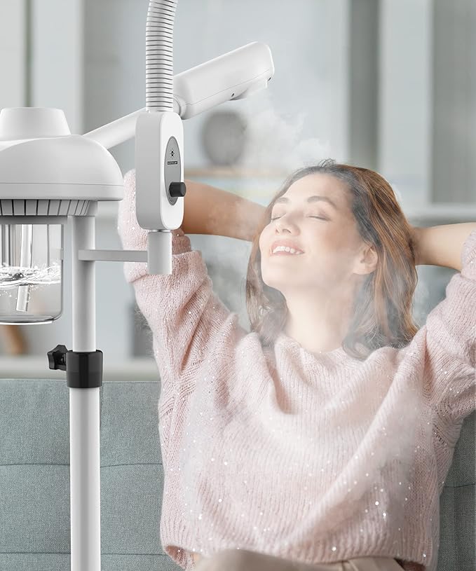 TASALON Professional 2 in 1 Facial Steamer With 5X Magnifying Foldable Arm, Ozone Mist Steamer for Face, Salon Spa Beauty Skin Care Equipment