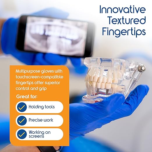 Inspire Black Nitrile Disposable Gloves | 4.5 Nitrile Safety Medical Exam Cooking Cleaning Disposable Black Gloves (Blue - Box of 100, Medium)