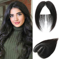 SARO-UP Hair Toppers for Women Real Human Hair Toppers for Women with Thinning Hair pieces with No Bangs 3 * 4Inch Hand-Tied Invisible Upgrade Swiss Base 10Inch Topper (Natural Black)