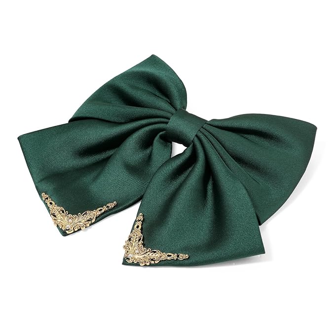 Vintage Palace Style Hair Barrette for women, SHE'S FREE STYLE JUST FOR YOU 14k Gold Plating Bow Hair Clip with Elegant Pearl, Retro Versailles Hair Accessories