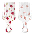 2 Pcs Afro Pick Comb for Natural Curly Hair,Portable Styling Hair Pick for Travel,Anti-Static,Cute Afro Comb for Women Men and Girls(Red-T3)