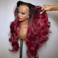 250% density 1b 99j Burgundy Lace Front Wigs Human Hair Red Burgundy Wig Human Hair 13x6 HD Body Wave Lace Front Wigs Human Hairs for Women burgundy ombre lace front wig human hair