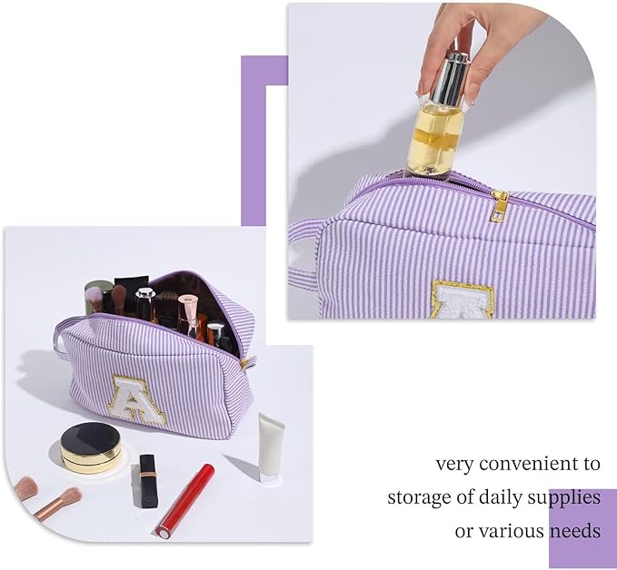 YOOLIFE Bridesmaid Proposal Gifts - Bridal Shower Gifts, Bride To Be Gifts, Bridesmaid Gifts for Wedding Day, Maid of Honor Gifts, Bachelorette Party Gift for Bride, Initial Makeup Bags, Letter I