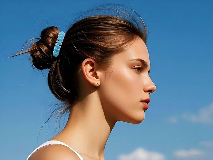 Spiral Hair Ties, 60-Pc Elegant Hair Scrunchies Elastic Hair Ties for Women's Hair Comfortable, Non-Slip, No Damage Perfect for Various Occasions/Styles, Ideal Gift for Girls, Kids
