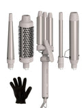 Remington Trendology 5-in-1 Multi-Styler Curling Wand Set with Ceramic Round Brush and 4 Interchangeable Ceramic Curling Wands (0.5“-1.25”)