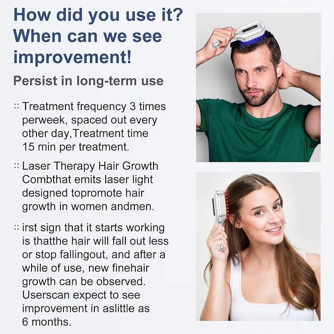 Laser Therapy Hair Growth Comb,FDA Cleared laser comb for hair growth,Red Light Electric Scalp Massager