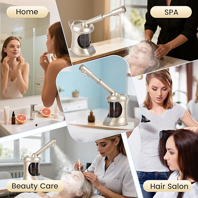 Professional Facial Steamer,Portable Type, high Water Mist Density, Face Steamer for Facial Deep Cleaning, Steamer for Facial for Personal Care or Spa, Moisturizing and Hydrating.