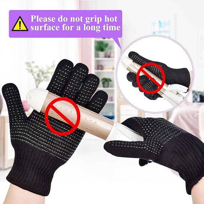Heat‑Resistant Gloves–Silicone‑Grip Protection for Hair Styling, Curling & Flat Iron, Heat Press, Sublimation–Universal Fit