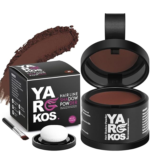 Hairline Shadow Powder, Auburn, Root Touch Up Powder for Instantly Gray Hair Cover Up, Women Color Root Coverage for Thinning Grey, Mens Roots Concealer for Hair Loss Beard Line, #9