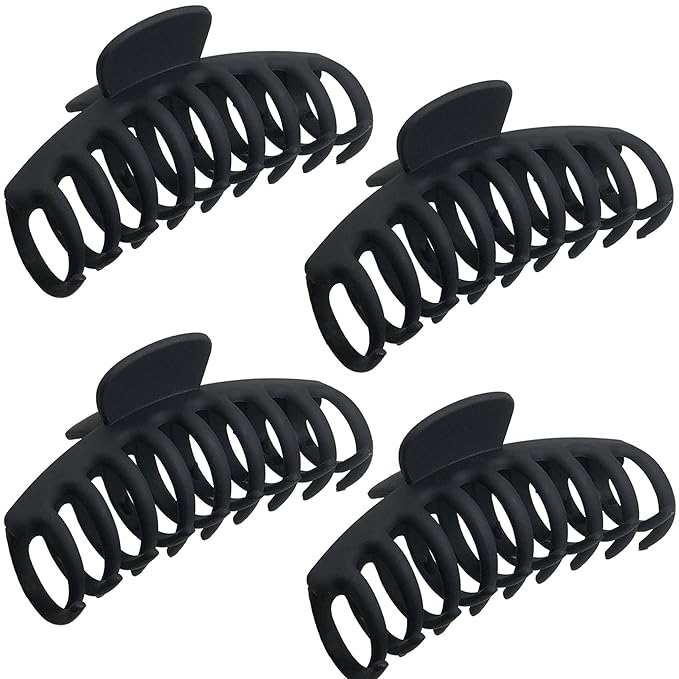 OWIIZI Large Hair Claw Clips for women, 4.3" Matte Jumbo Hair Clips Non-Slip Ponytail Barrette Strong Hold Claw Clips for girls Long Thick Hair (4packs)…