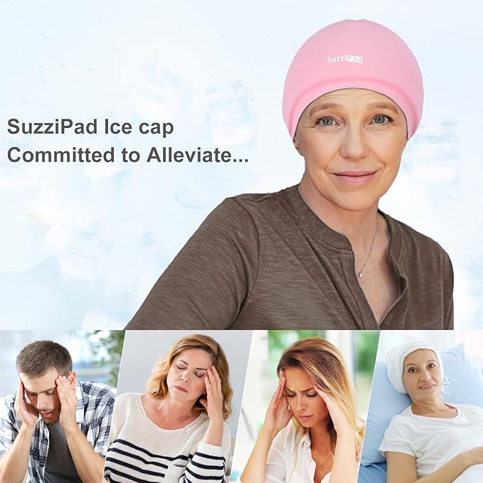 SUZZIPAD Chemo Cooling Cap, Cold Caps for Chemo, Cooling Cap for Chemotherapy for Head Discomfort, Chemotherapy Care for Women and Men, Pink