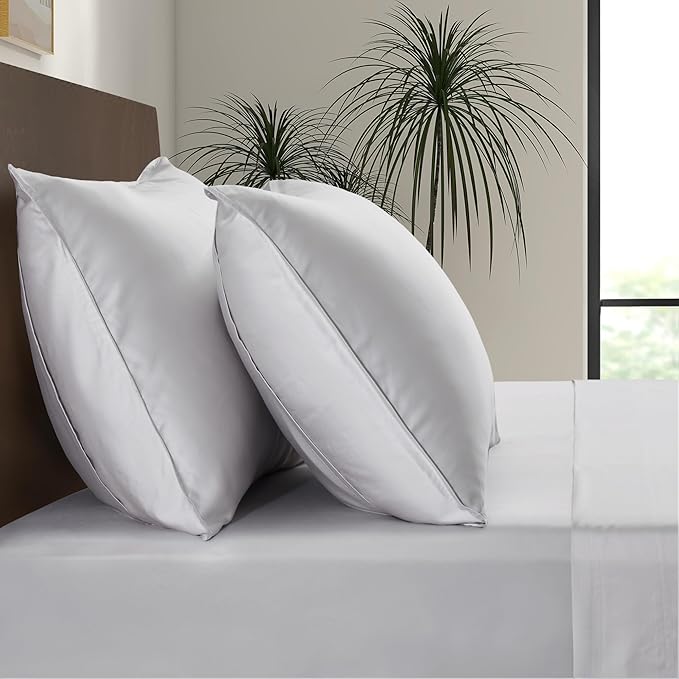 Luxury Bamboo Market | Queen Envelope Pillowcase Set | 100% Viscose Made from Bamboo | Organically Grown | Ultra Soft | Cooling | 2pcs [Dove Grey]