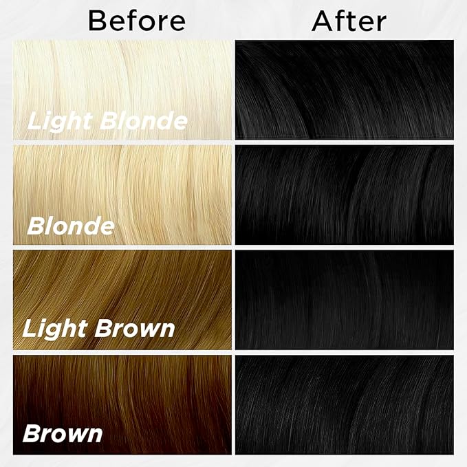 MOEHAIR Semi-Permanent Hair Color | Black Hair Dye 8 Oz | Temporary Hair Dye for Dark Hair | Voodoo Majestic Black Hair Color No Ammonia, Sulfate & Paraben | Vegan & Cruelty-Free | Drip-Free & Creamy