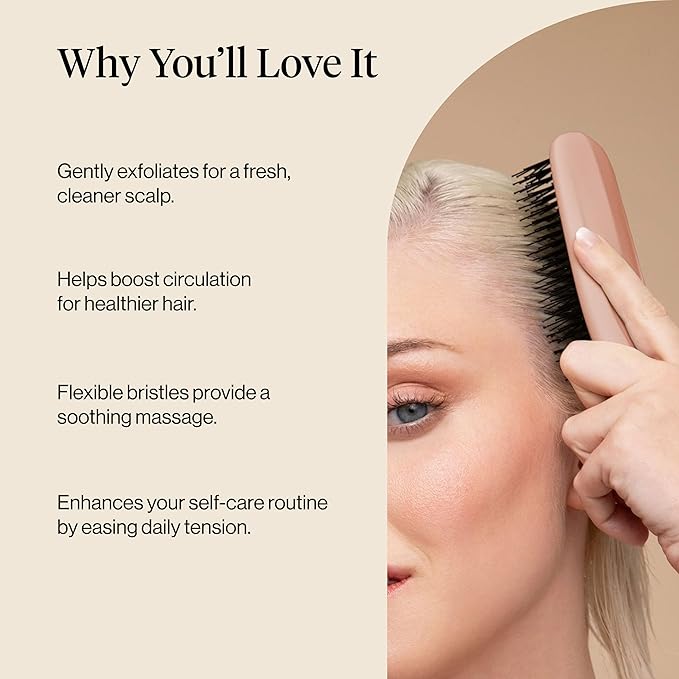 Kitsch Scalp Renewal Brush - Exfoliating & Scalp Massager for Hair Growth, Gentle Head Massage Brush to Remove Buildup, Boost Circulation & Relaxing Head Scrubber for Washing Hair - Terracotta