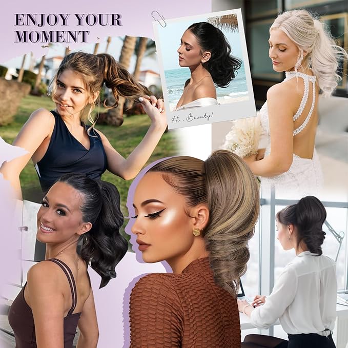 Claw Clip Ponytail Extension - 12 Inch Curly Ponytail Extension, Wavy Pony Tails Hair Extensions, Synthetic Hair Extensions Ponytail, Clip On Ponytails for Women (Color: Platinum Blonde)