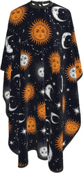 Full Coverage Hair Styling Cape, Sun Moon Stars Constellation Professional Hair Cutting Apron Haircuting Salon Cape Gown for Barbers