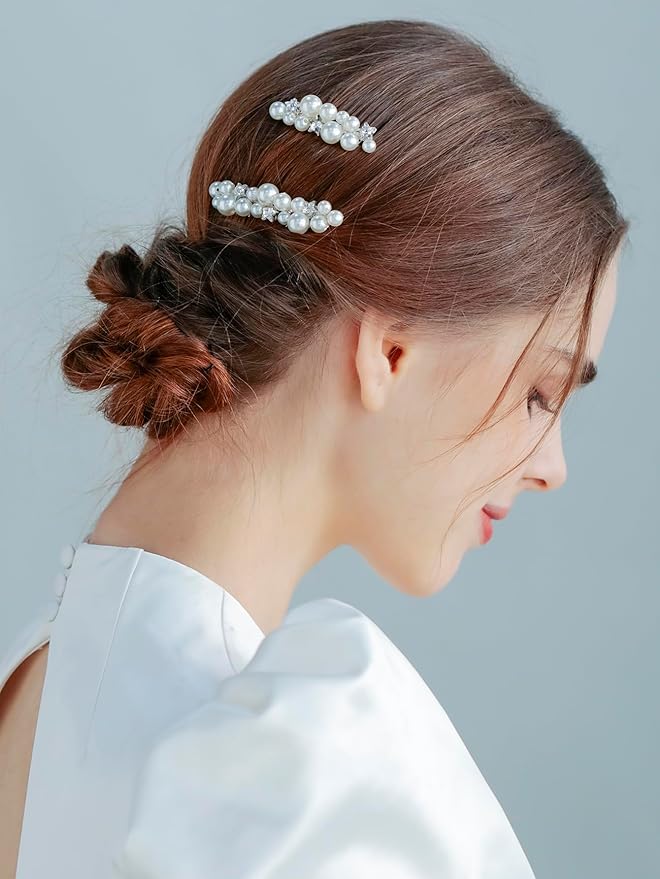 Pearl Bridal Hair Pins Wedding Hair Comb Bridal Hair Accessories for Wedding Brides Women Girls Star Shape